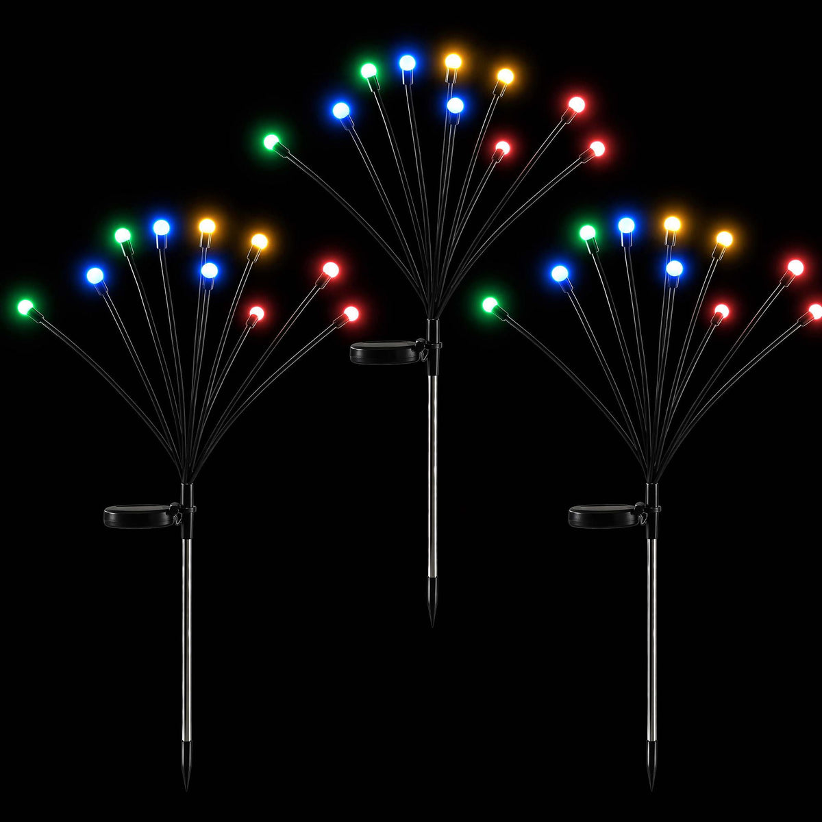 Jingle Jollys Solar Firefly Garden Lights Multicolour 3 Pack