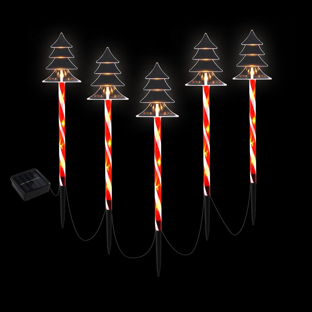 Jingle Jollys 5-Piece LED Path Lights Christmas Garden Decorations Warm-White