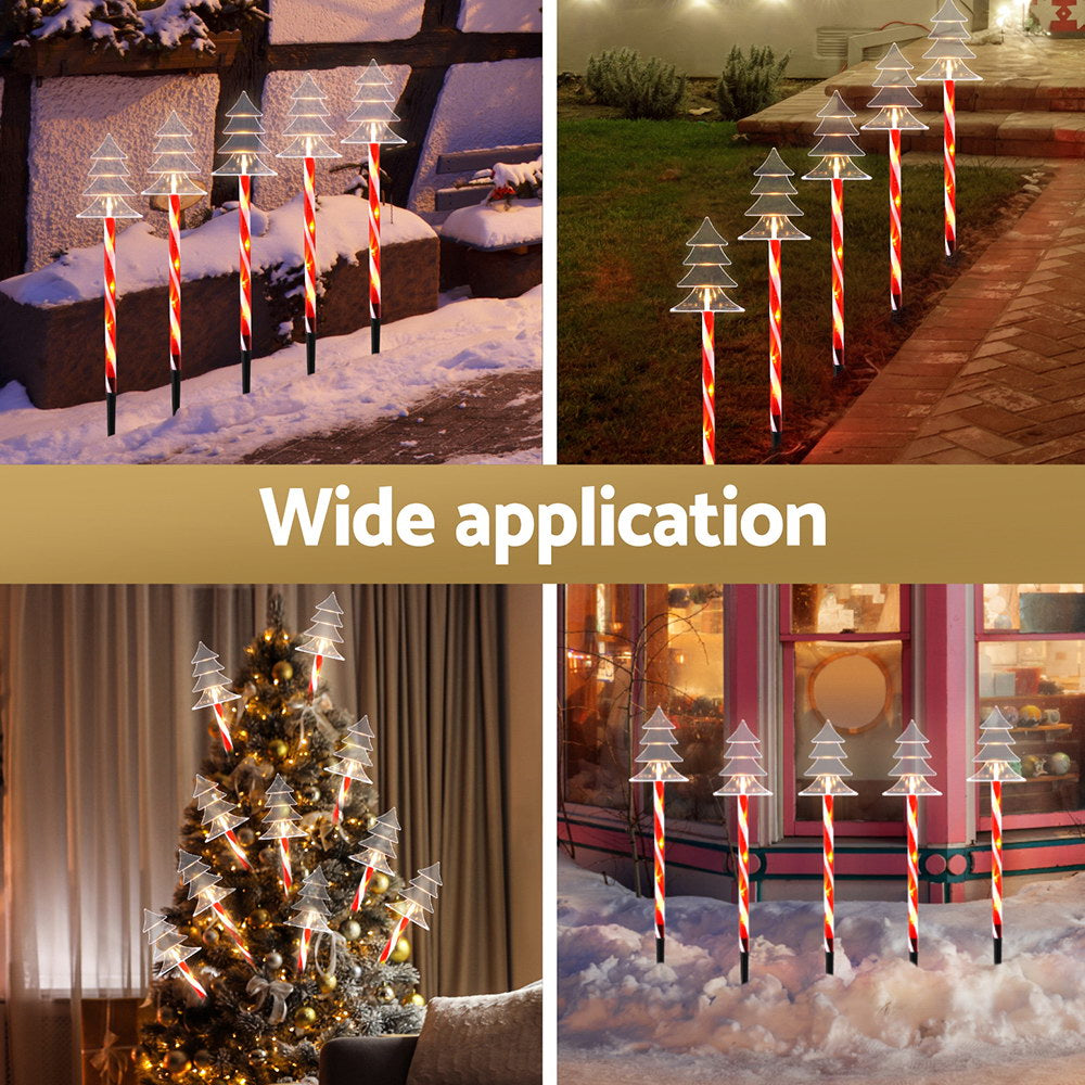 Jingle Jollys 5-Piece LED Path Lights Christmas Garden Decorations Warm-White