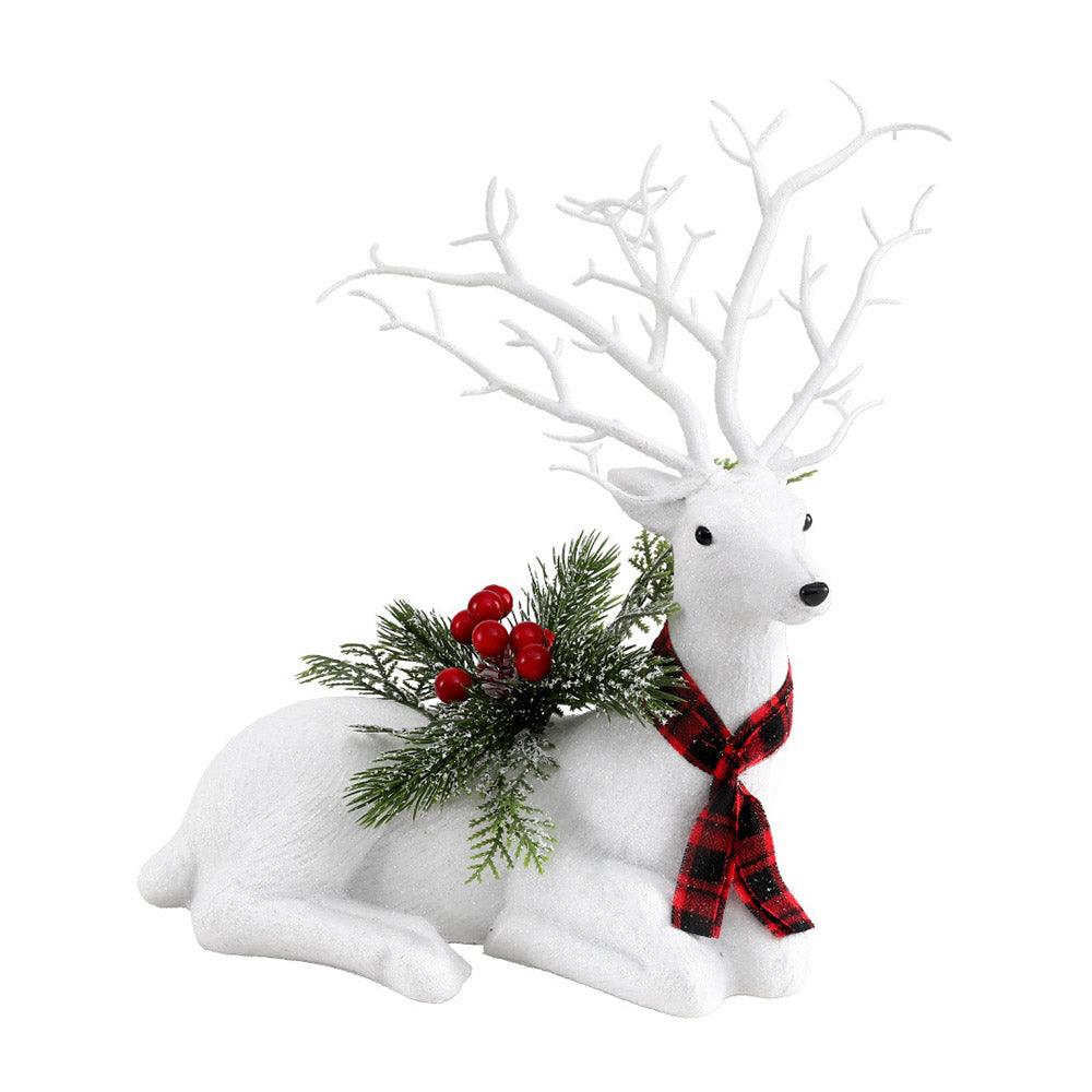 Jingle Jollys 32cm Christmas Reindeer Glitter Ornament White