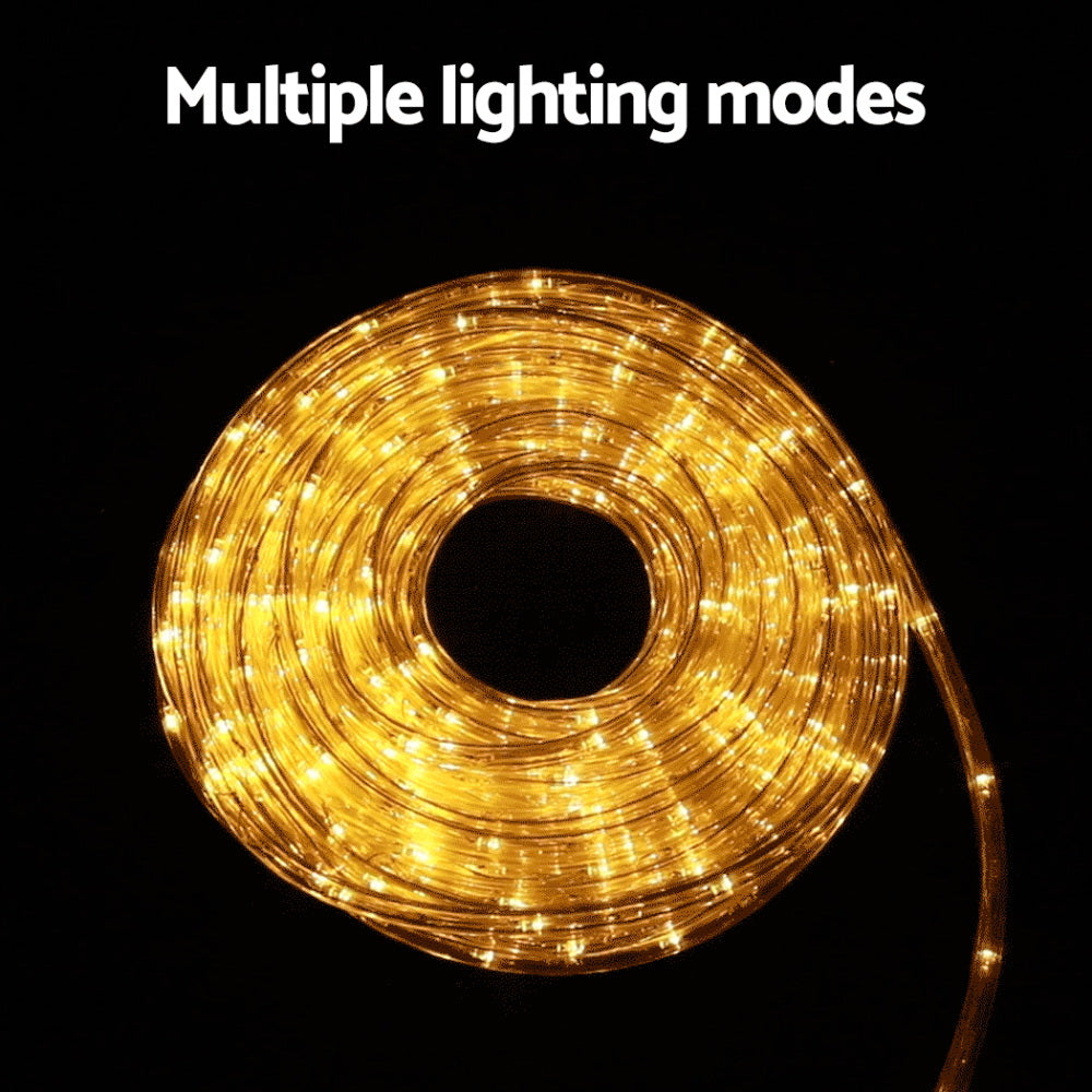 Jingle Jollys 20M LED Rope Lights 600 Warm White Christmas Decorations