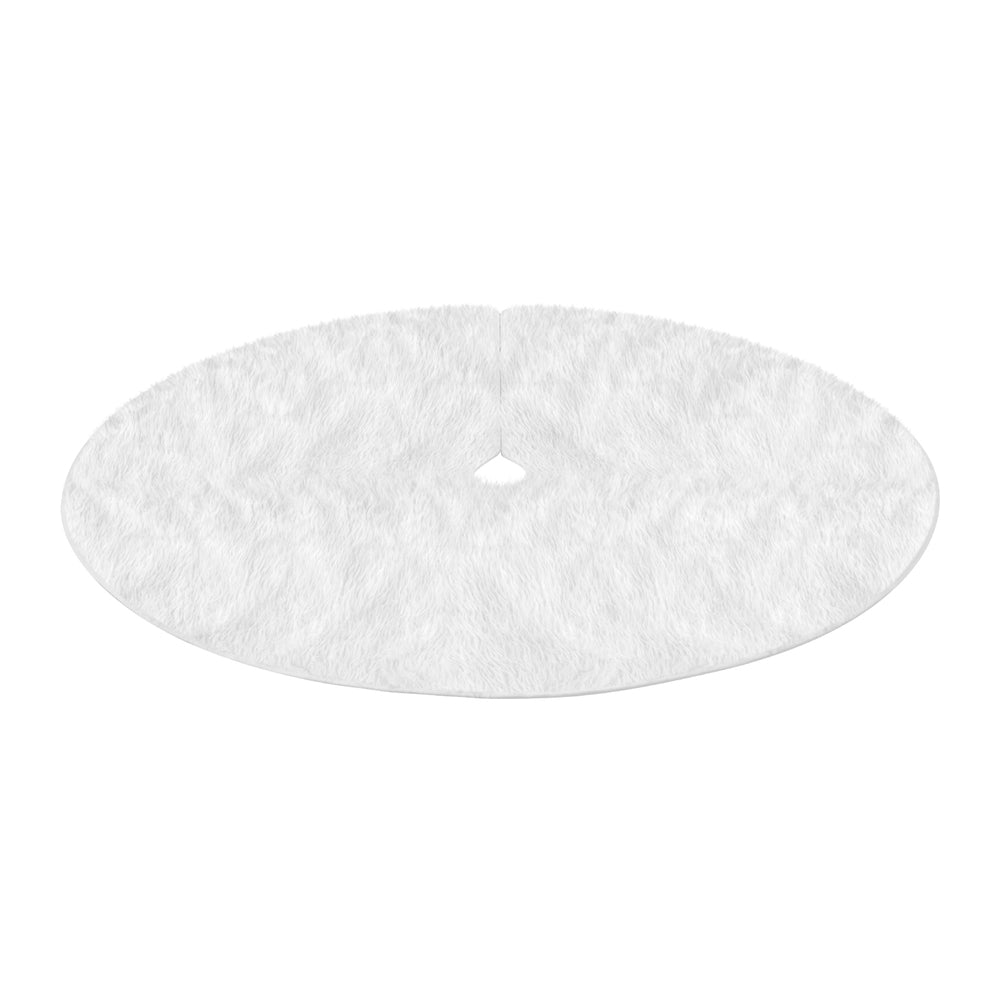 Jingle Jollys 120cm Plush Christmas Tree Skirt White
