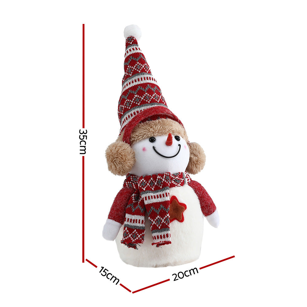 Jingle Jollys 35cm Christmas Snowman Ornaments Red and White