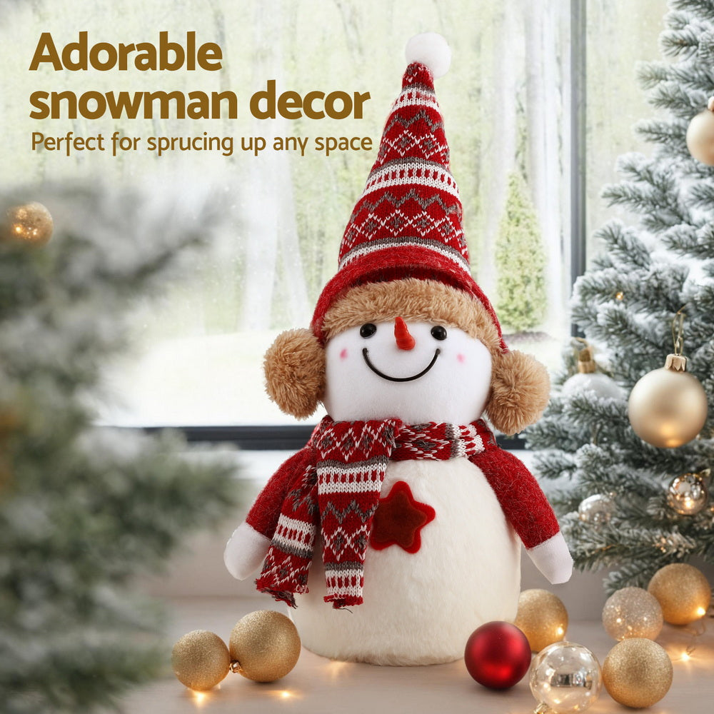 Jingle Jollys 35cm Christmas Snowman Ornaments Red and White
