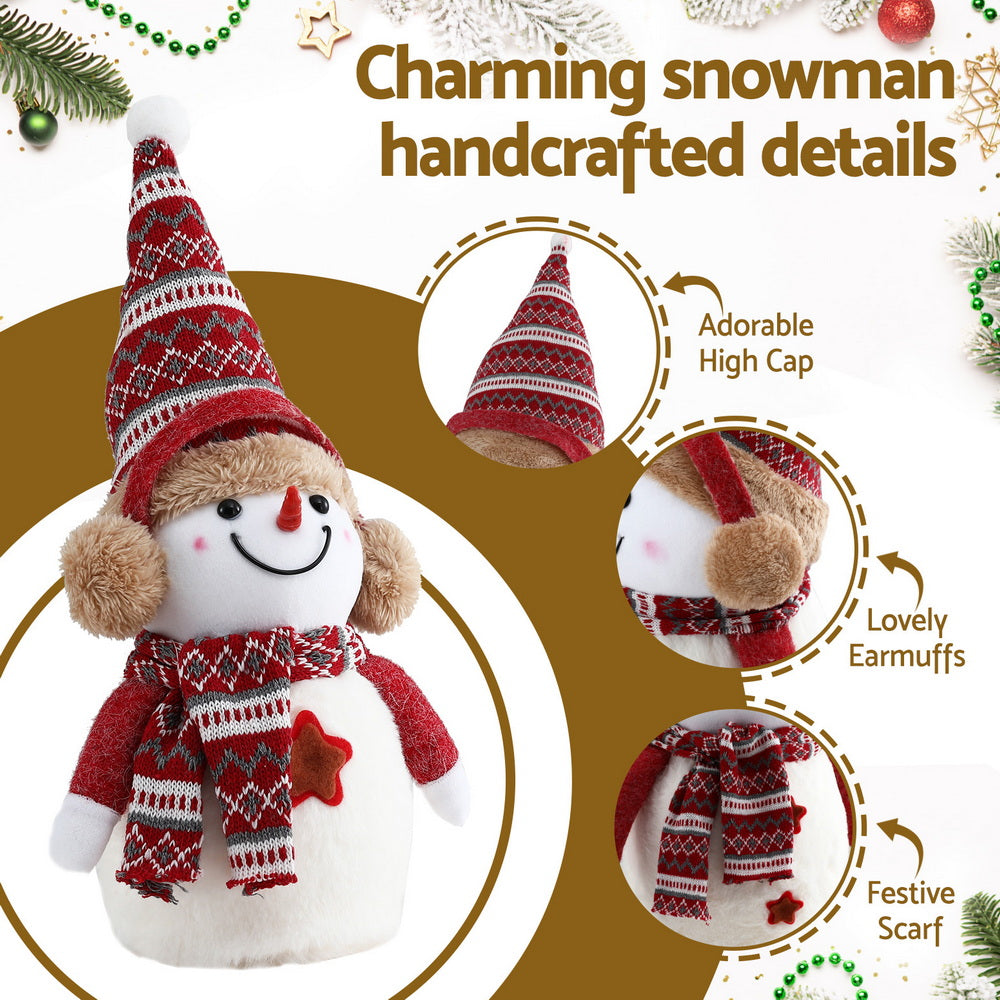 Jingle Jollys 35cm Christmas Snowman Ornaments Red and White