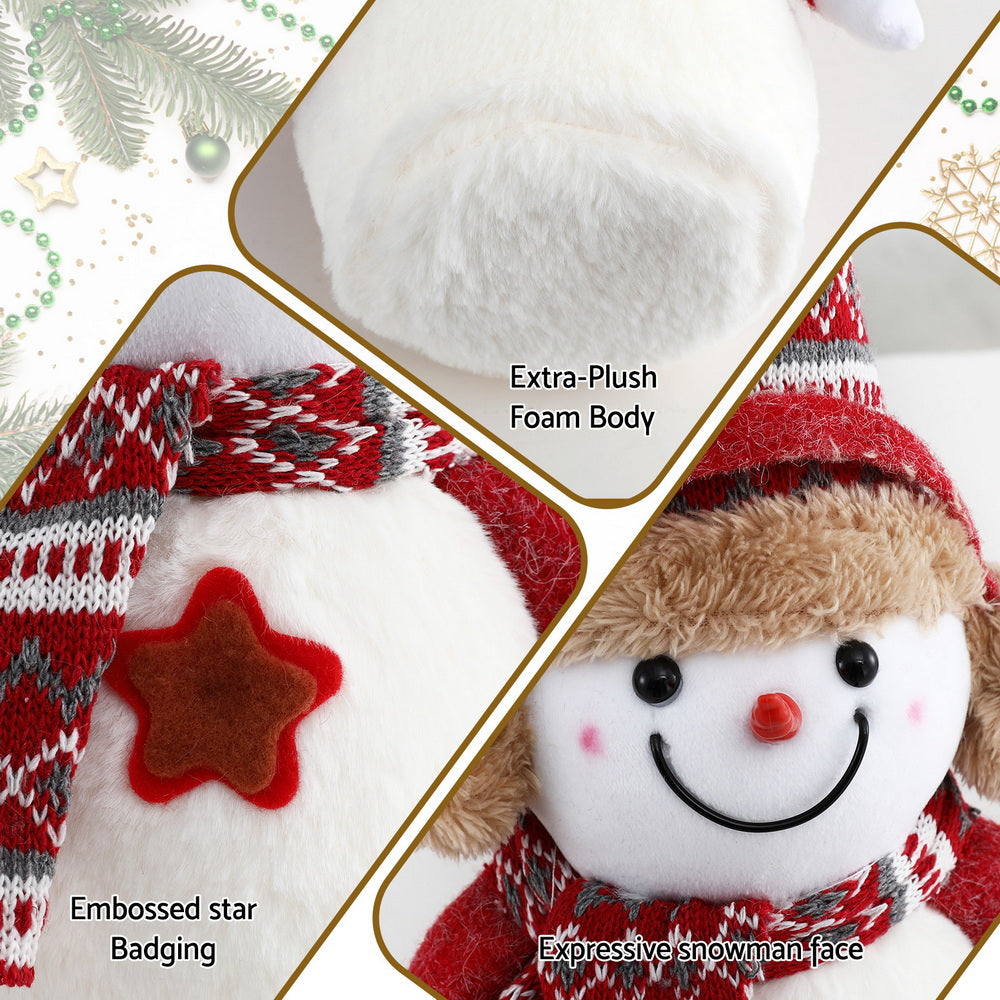 Jingle Jollys 35cm Christmas Snowman Ornaments Red and White