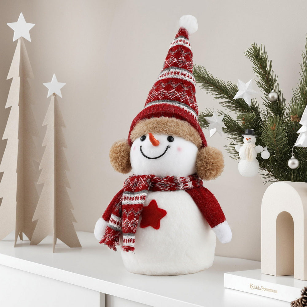 Jingle Jollys 35cm Christmas Snowman Ornaments Red and White