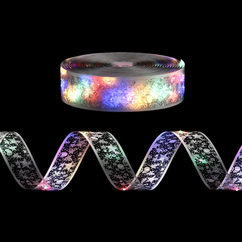 Jingle Jollys 20M Fairy Ribbon Christmas Lights 200 LED Multi-Coloured