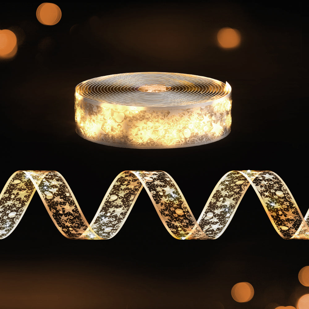 Jingle Jollys 20M Ribbon Fairy Lights 200 LED Warm White