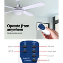 Devanti 52'' Ceiling Fan w/Light w/Remote Timer - White