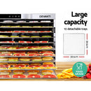 Devanti Food Dehydrators Beef Jerky Dehydrator Fruit Dryer Stainless Steel