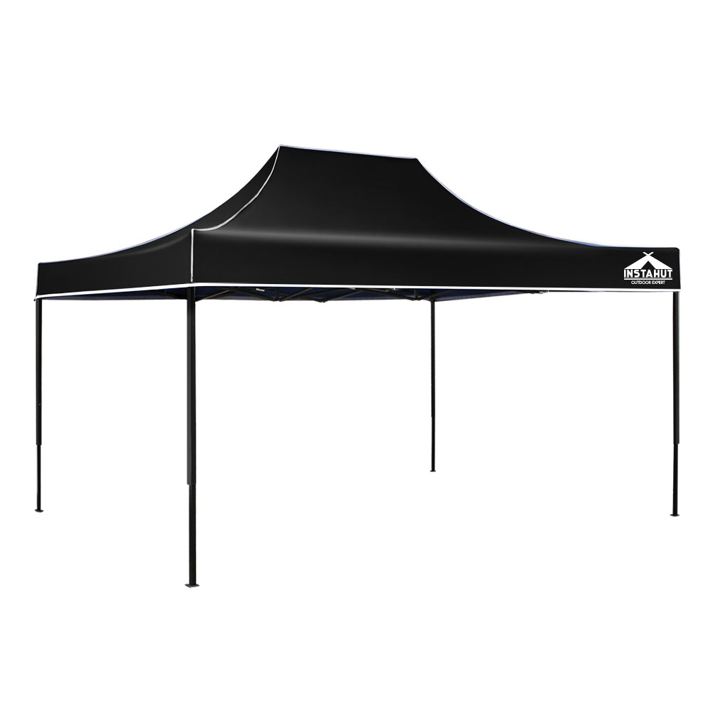 Instahut Gazebo Pop Up Marquee 3x4.5m Folding Tent Wedding Outdoor Camping Canopy Gazebos Shade Black