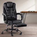 Artiss Electric Massage Office Chairs Recliner Computer Gaming Seat Footrest Black