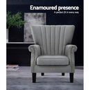 Artiss Upholstered Fabric Armchair Accent Tub Chairs Modern seat Sofa Lounge Grey
