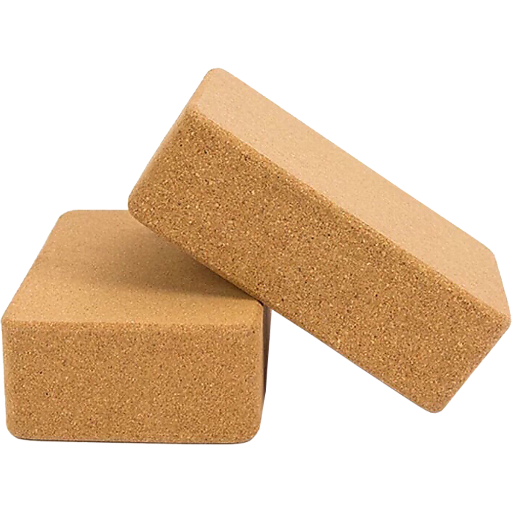 2 x Cork Yoga Block Organic Yoga Prop Accessory Exercise Brick