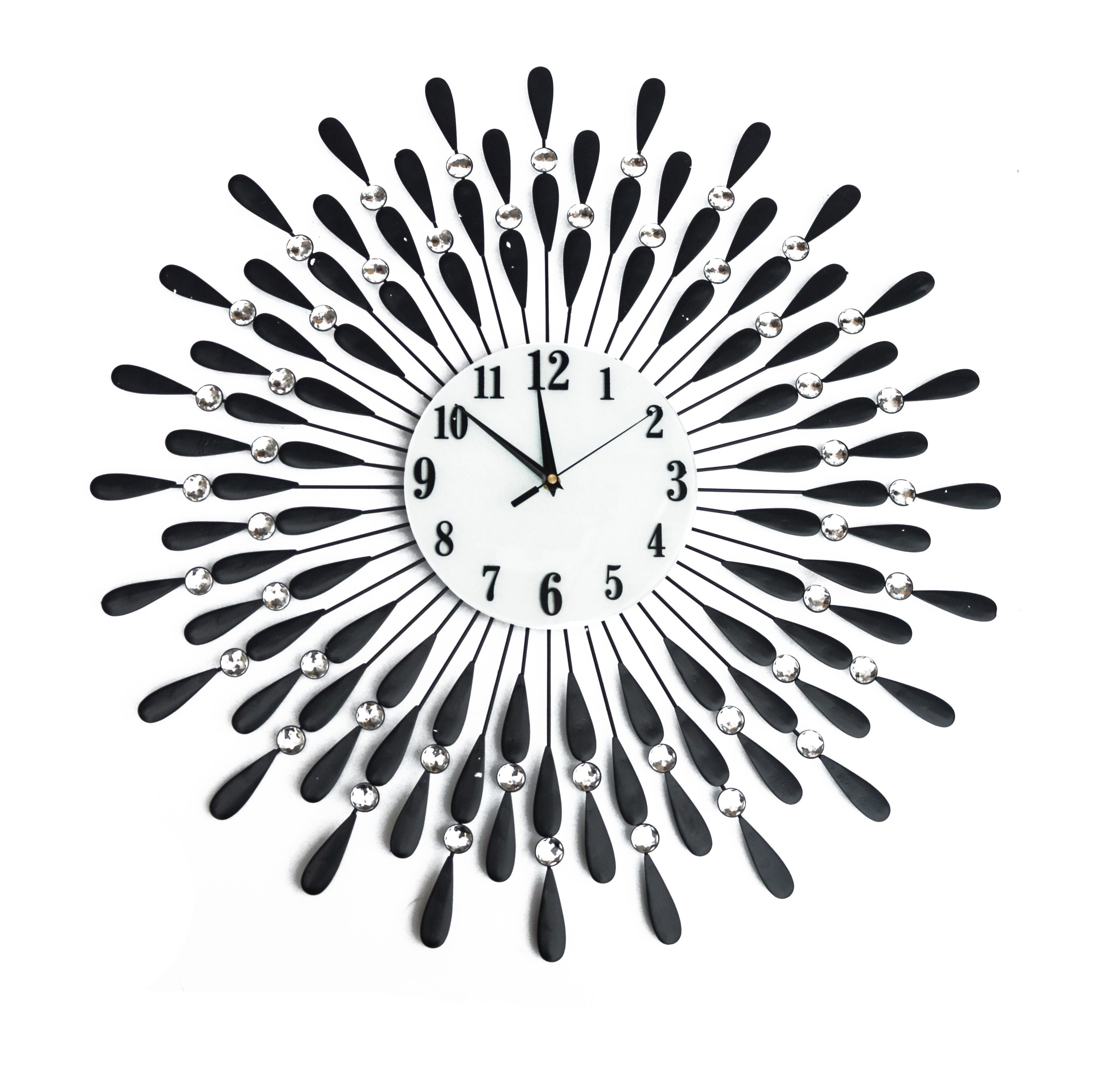 3D Large Metal Sunburst Wall Clock Luxury Wall Clock Battery Operated Art  Decor