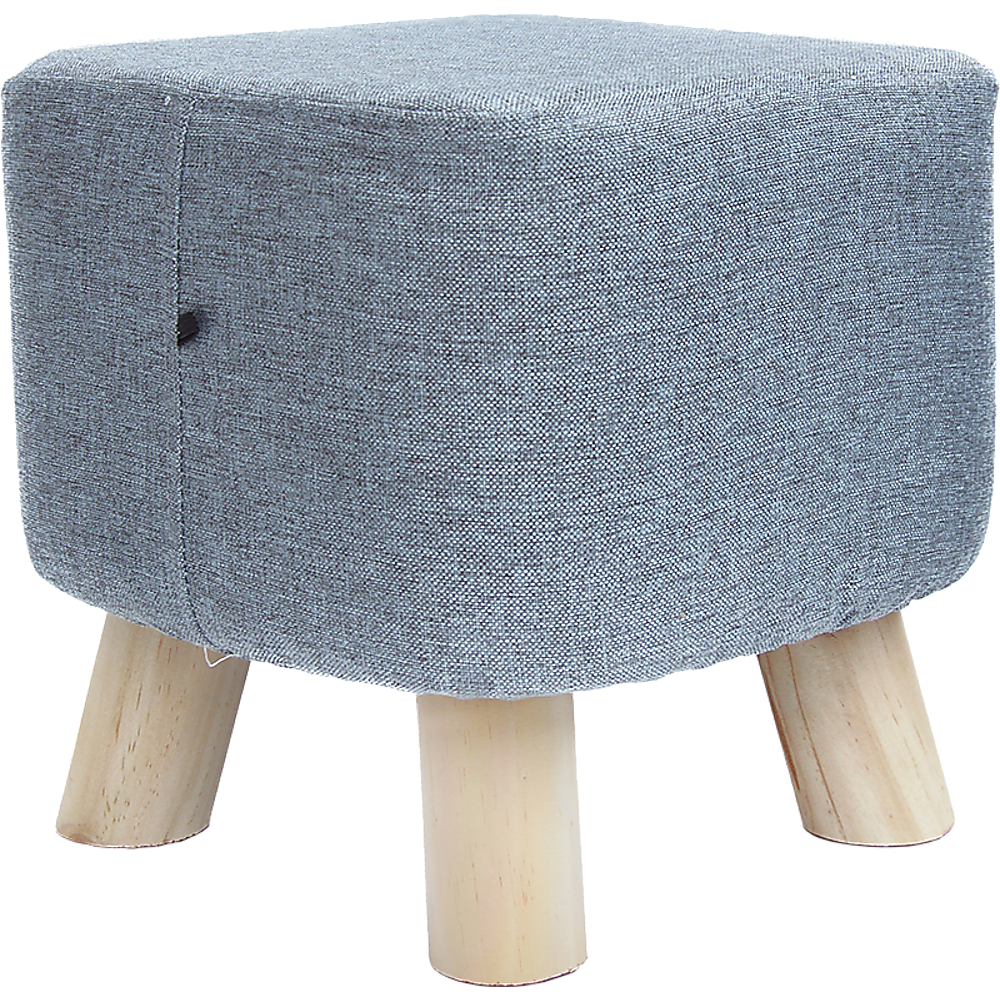 Fabric Ottoman Foot Stool Rest Pouffe Footstool Wood Storage Padded Seat