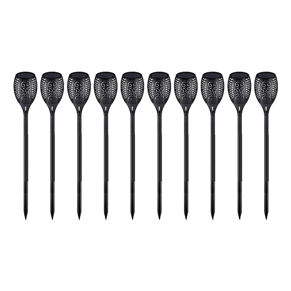10 Solar Torch Lights, Waterproof, LED Flickering Flame