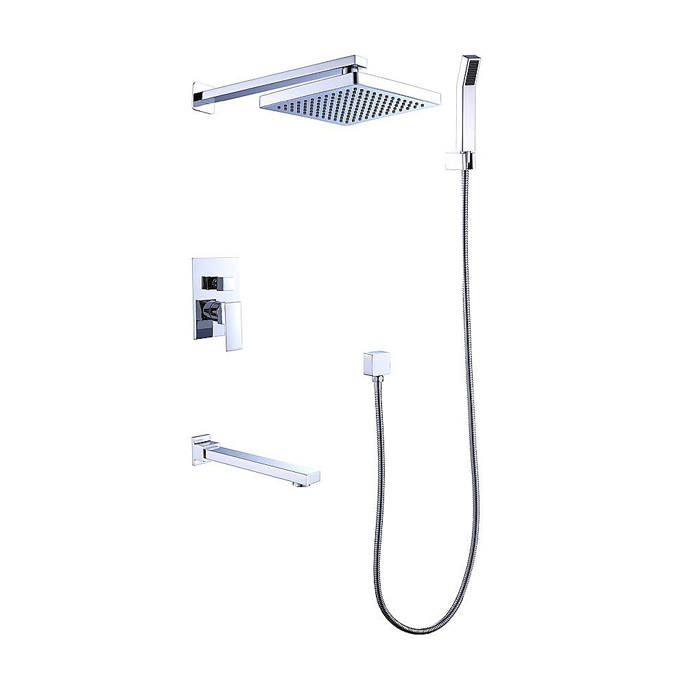 8" Rain Shower Head Set, Chrome, 3 Function Mixer, Della Francesca
