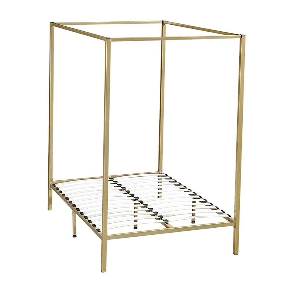 Gold Four Poster Double Bed Frame, Modern Design, Durable