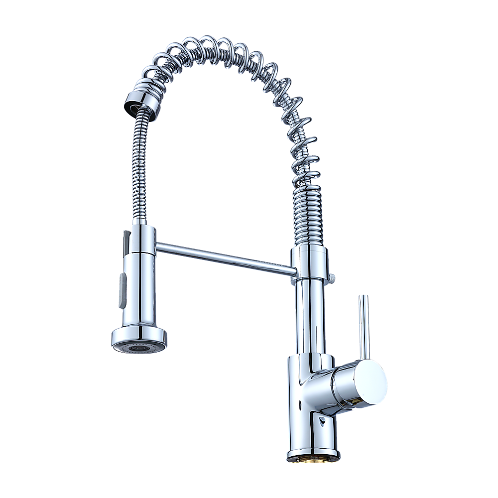 Chrome Brass Pull-Out Kitchen Mixer Faucet by Della Francesca