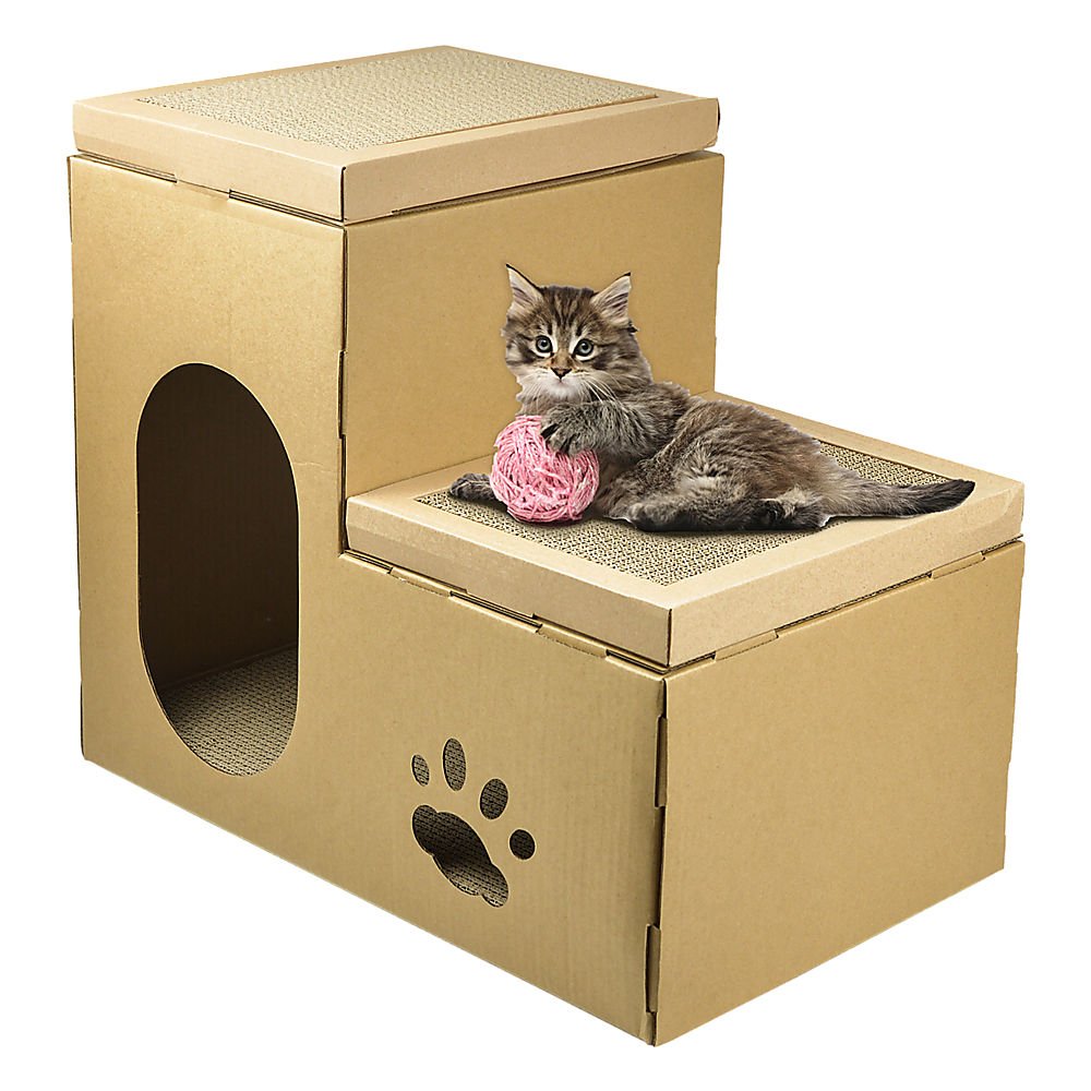 Cat tree with cardboard hot sale scratcher