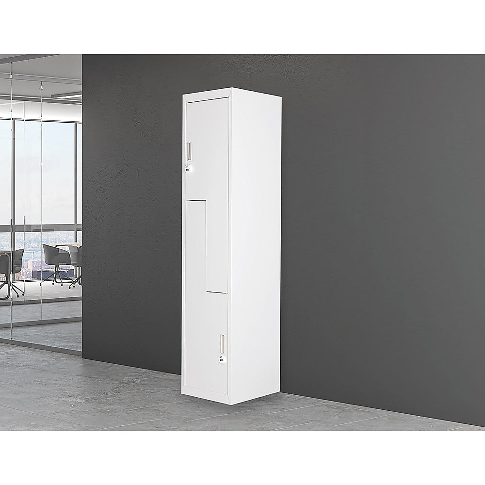 Grey Two-Door L-shaped Office Gym Shed Storage Lockers