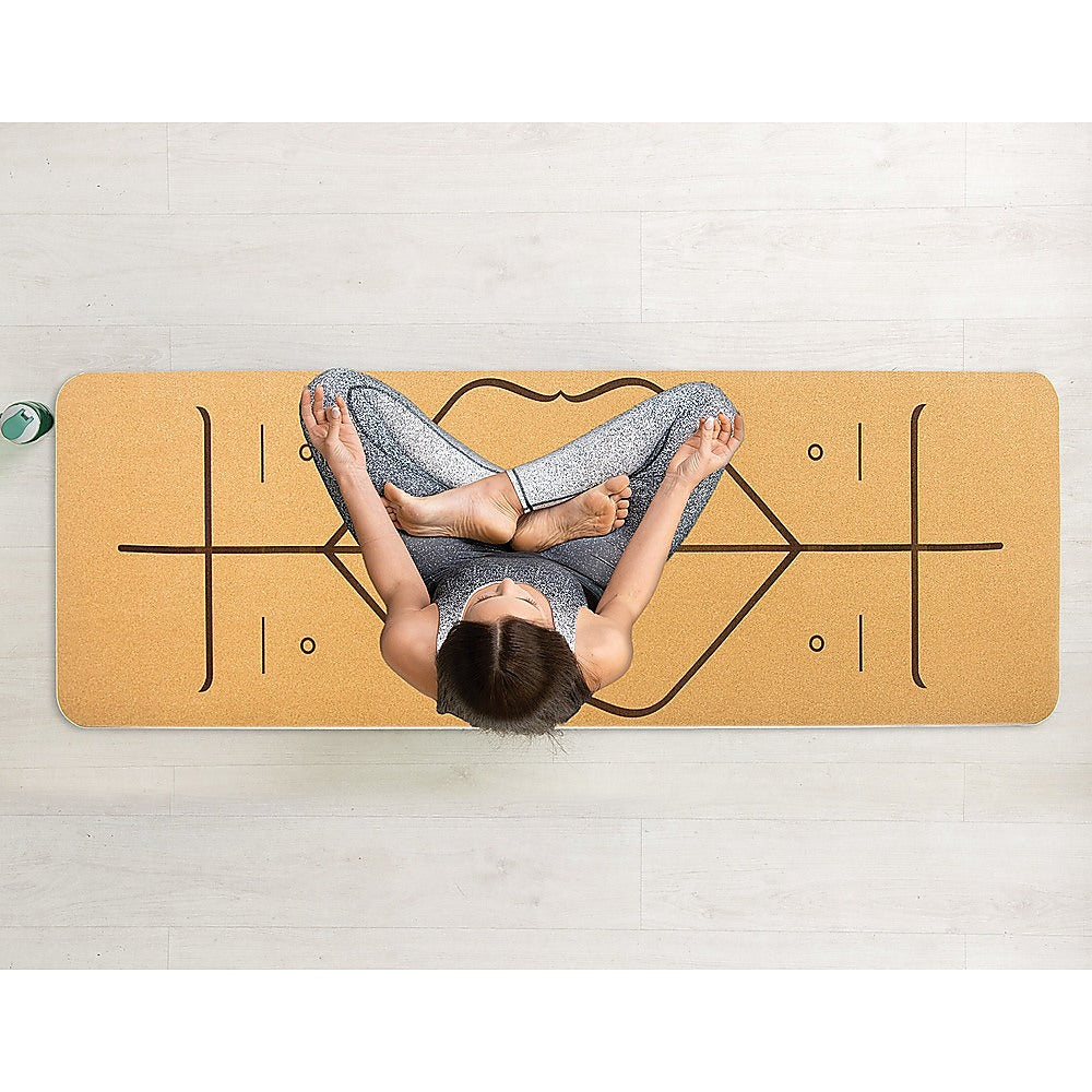 Natural Cork TPE Yoga Mat Sports Eco Friendly Exercise Fitness Gym Pil