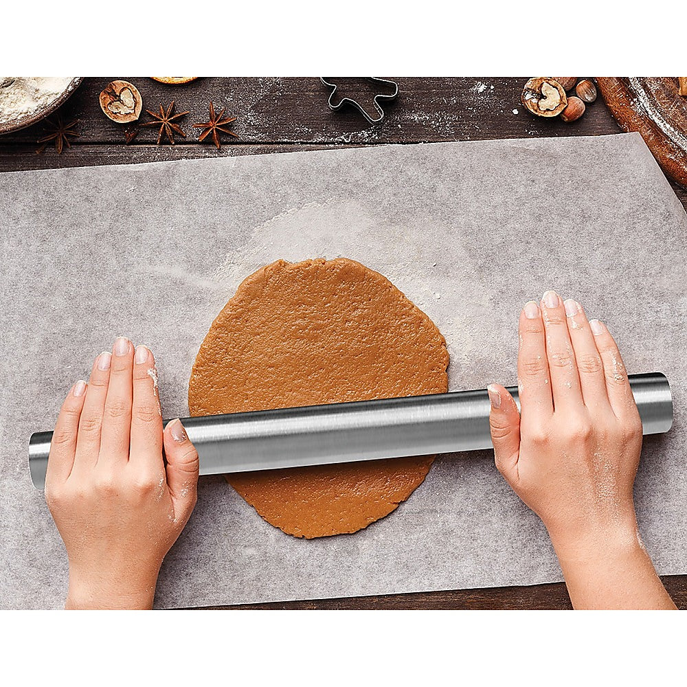 Professional Rolling Pin for Baking Premium 304 Stainless Steel Kitchen Rod