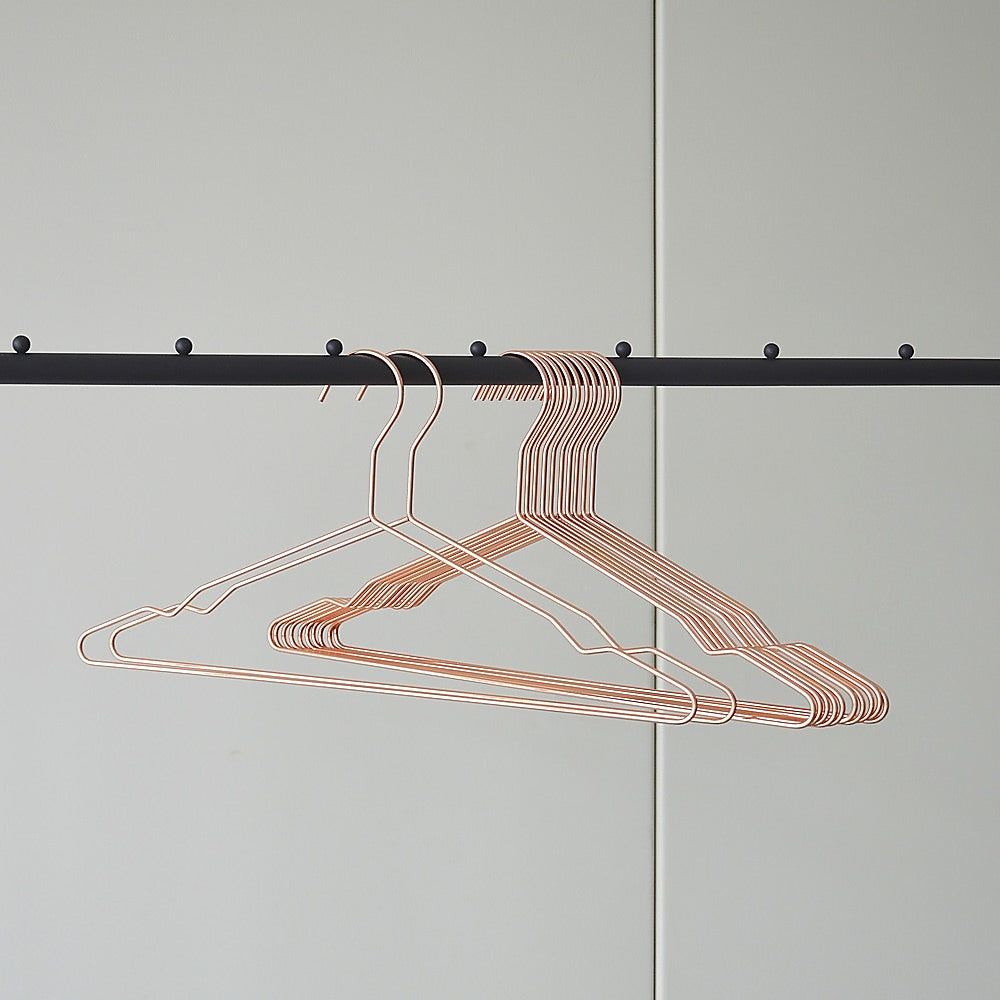 Adult 16.5" Rose Gold Shiny Metal Wire Coat Suit Top Clothes Hangers 30pc per set
