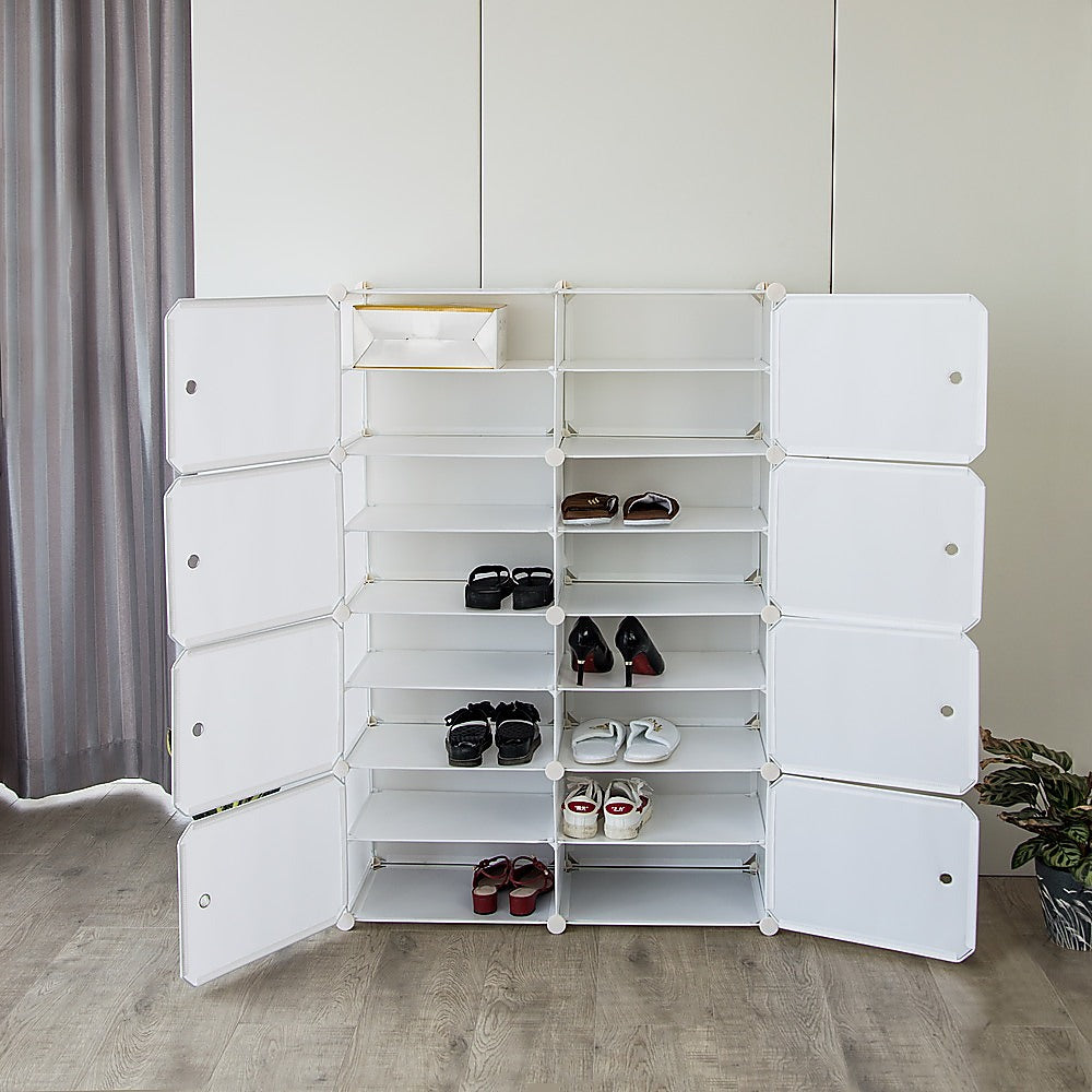 White Cube DIY Shoe Cabinet Rack Storage Portable Stackable Organiser Stand