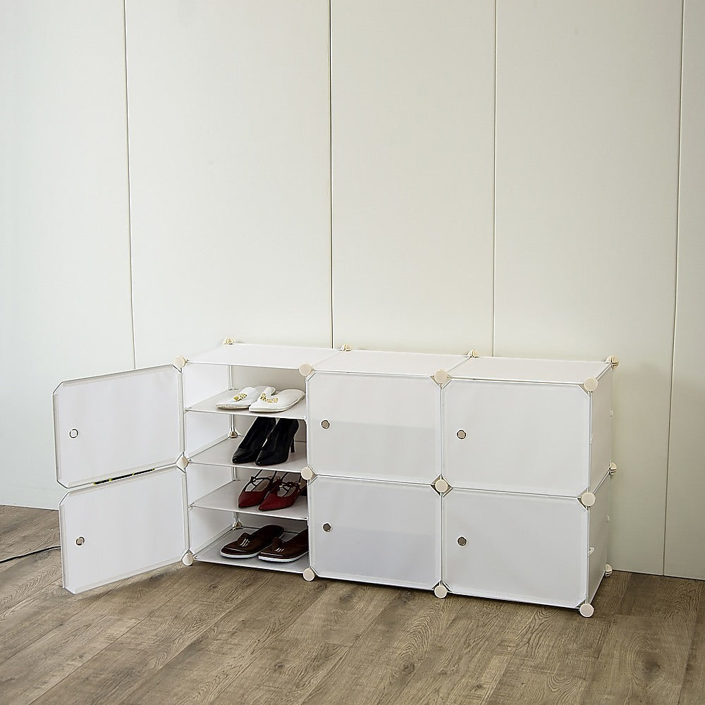 White Cube DIY Shoe Cabinet Rack Storage Portable Stackable Organiser Stand