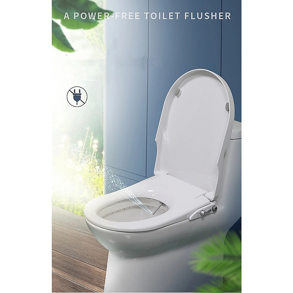 Non Electric Bidet Toilet Seat W/ Cover Bathroom Spray Water Wash