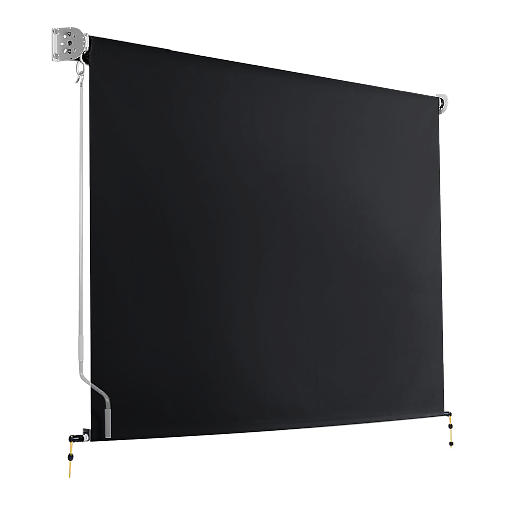Black Retractable UV-Resistant Patio Screen Awning 3x2.5m