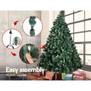 Jingle Jollys Christmas Tree 2.4M Xmas Trees Decorations Snowy 1500 Tips