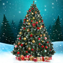 Jingle Jollys Christmas Tree 2.4M Xmas Trees Decorations Snowy 1500 Tips