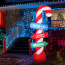 Jingle Jollys Christmas Inflatable Candy Pole 2.4M Lights Outdoor Decorations