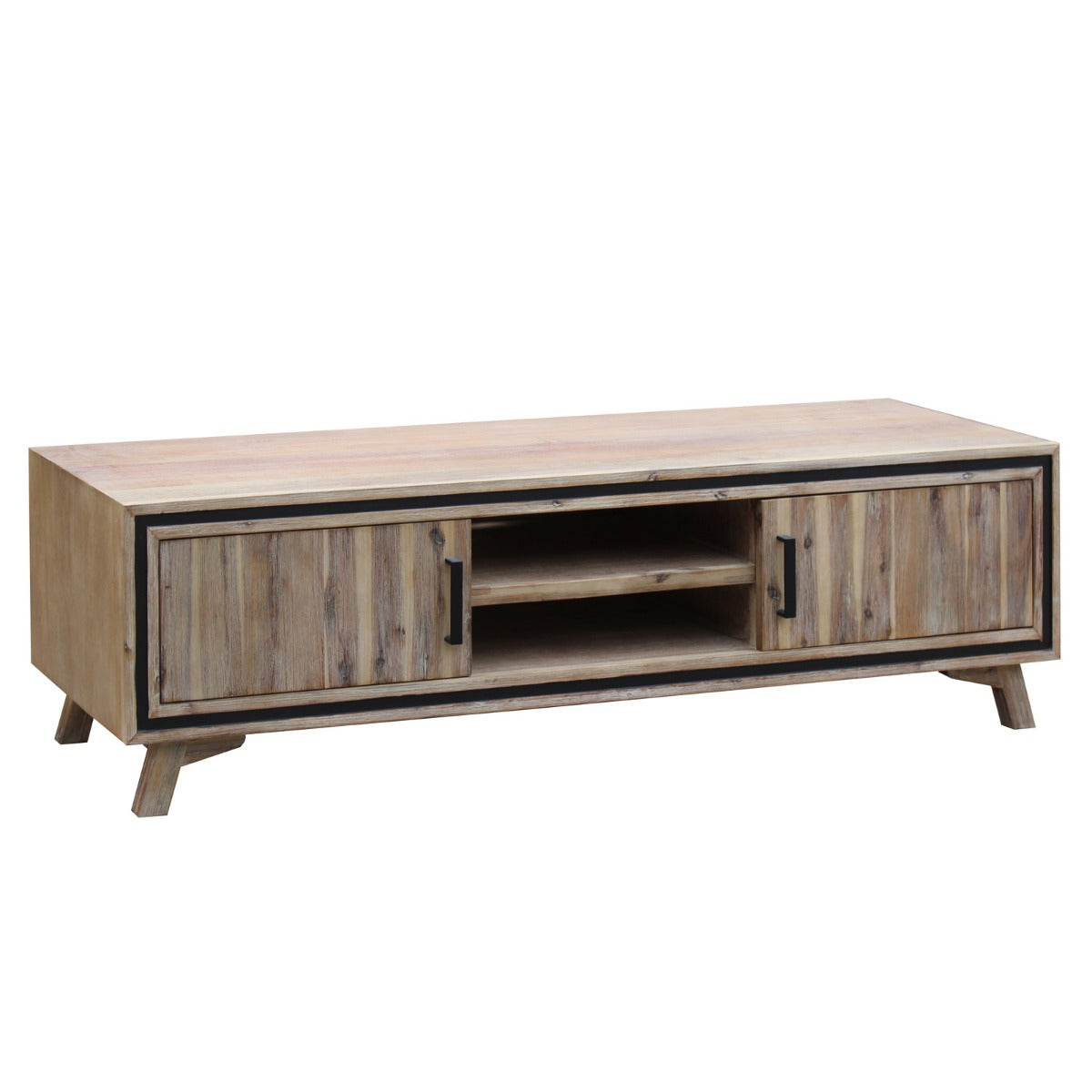 Rustic Acacia TV Cabinet w/ Drawers & Shelves - Seashore