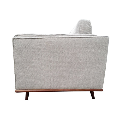 Beige Modern 3 Seater Fabric Sofa with Wooden Frame