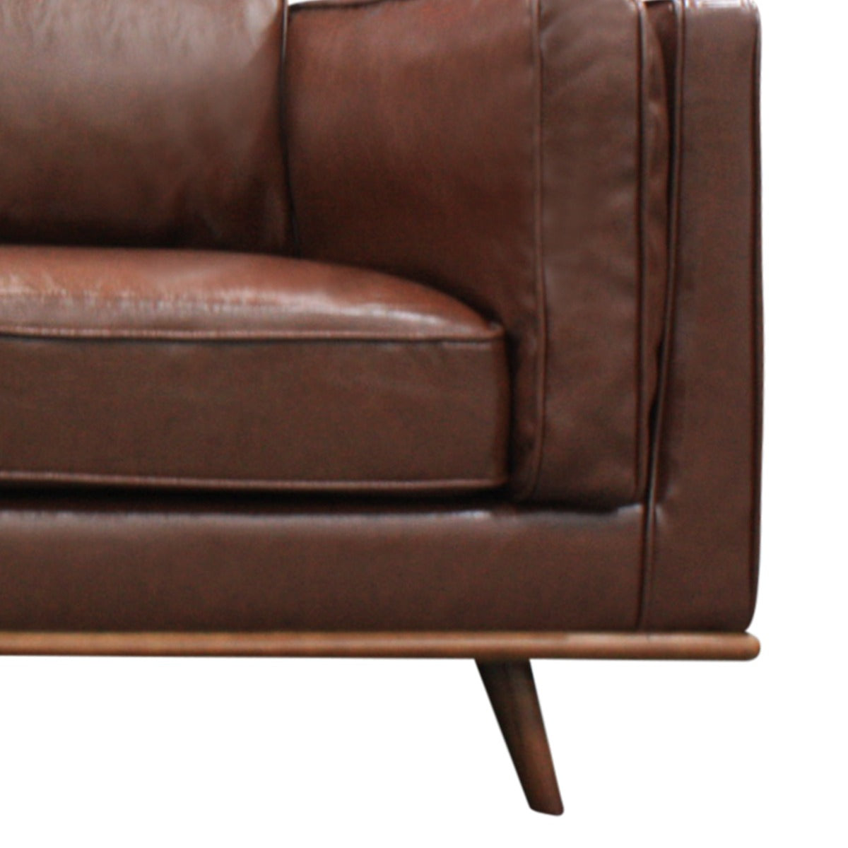 2 Seater Modern Faux Leather Sofa with Solid Wooden Frame