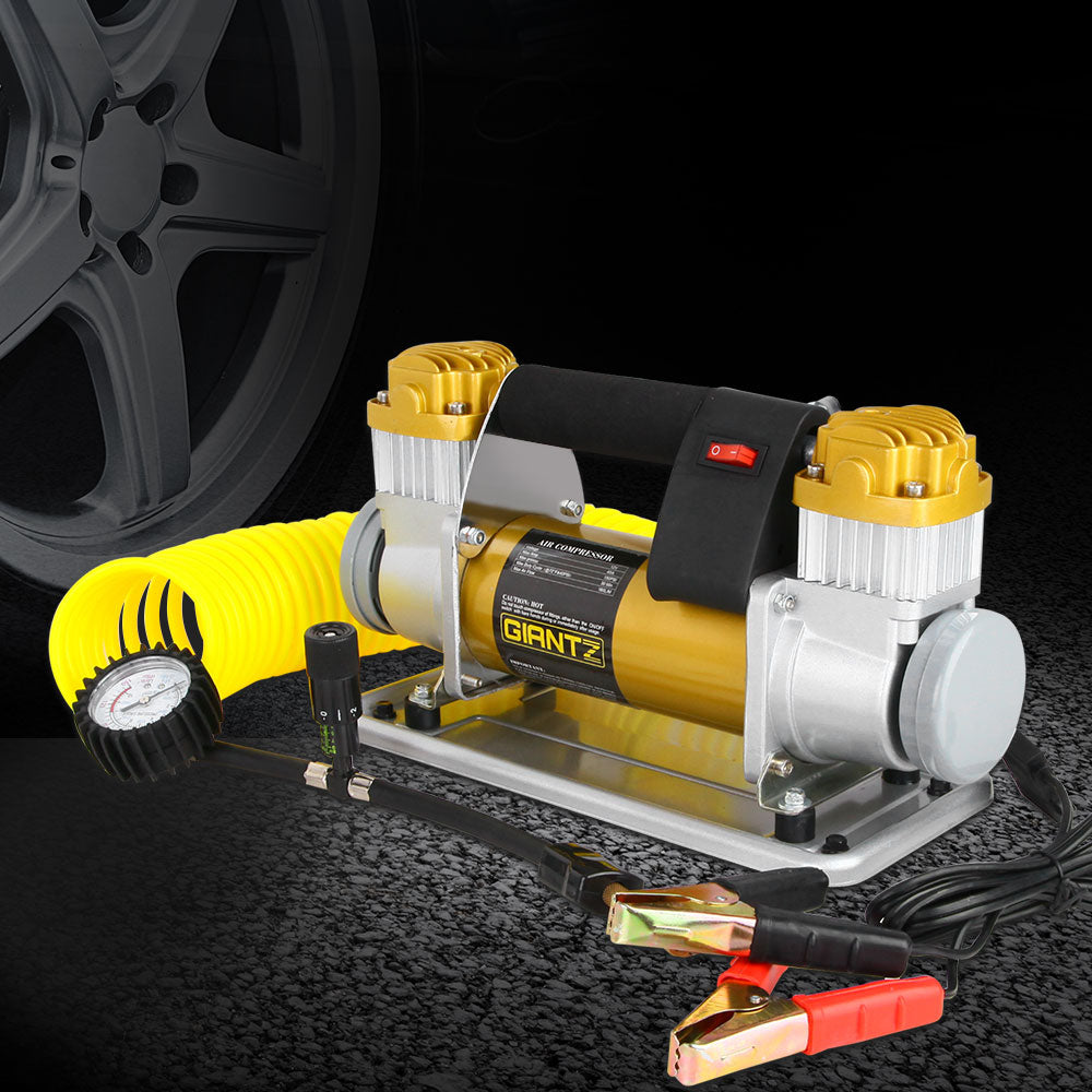 Giantz 12V Portable Air Compressor 4x4 200L/Min Golden