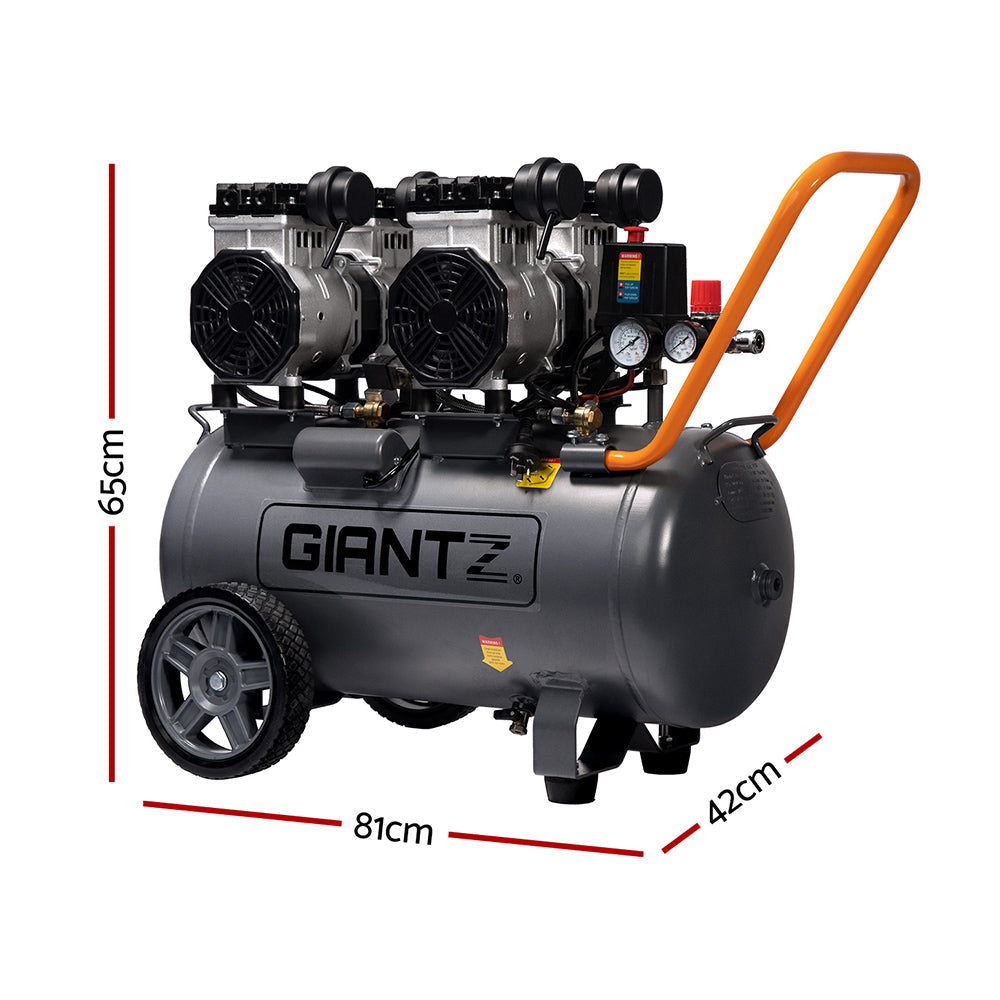 Giantz 50L Air Compressor 3.0HP Oil-Free Quiet Electric Portable