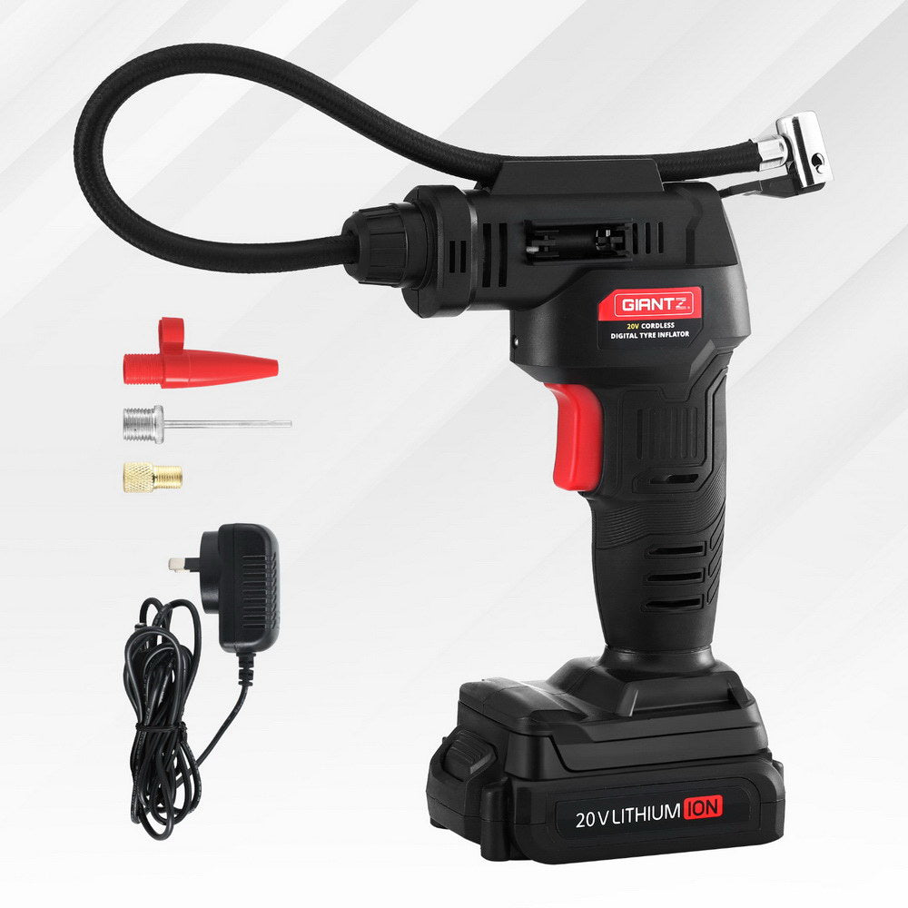 Giantz 20V Portable Air Compressor 120PSI Electric Inflator LED Light Black