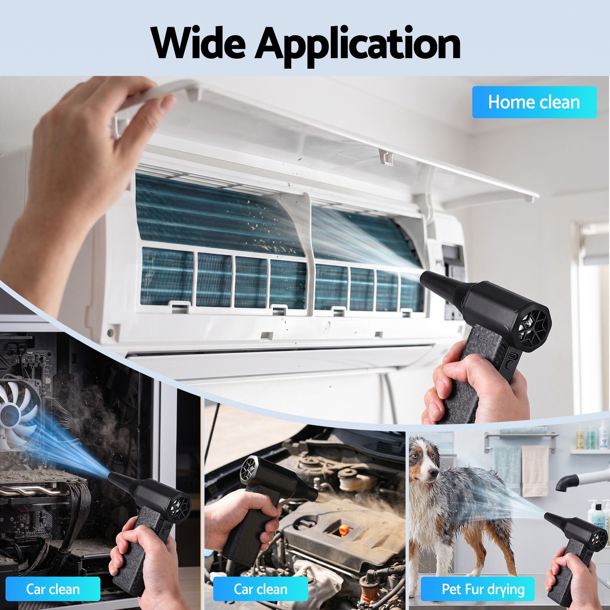 GIANTZ Electric Air Duster 202g 110000RPM Blower for Car Keyboard Outdoor