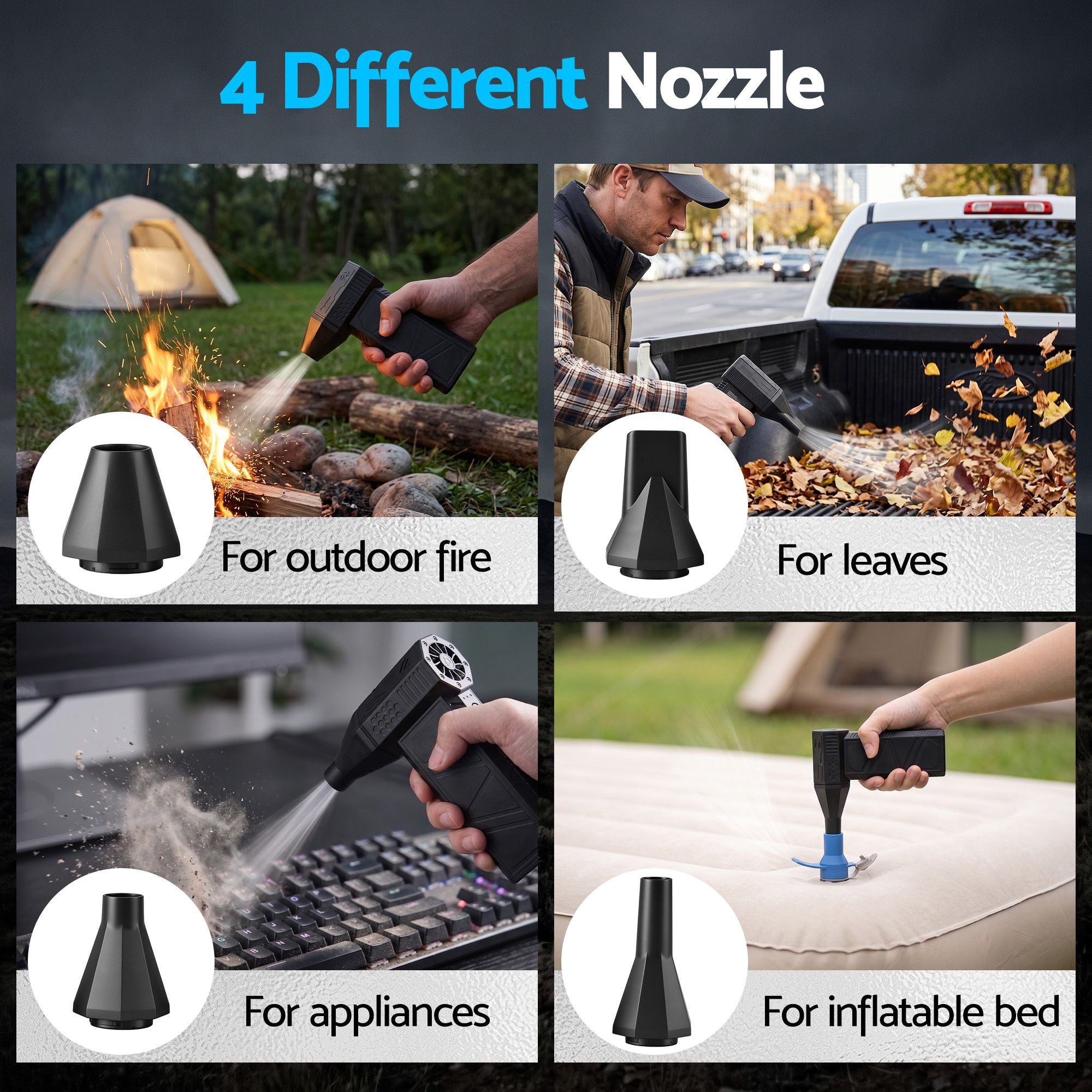 GIANTZ Electric Air Duster 7H Long Runtime Mini Blower for Keyboard PC Cleaning