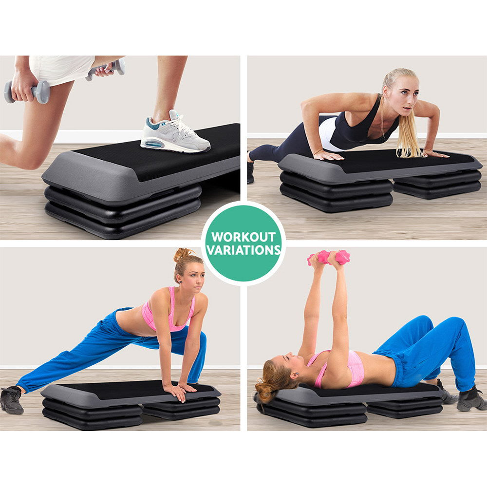 Everfit 110cm Aerobic Stepper 3-Level Adjustable Gym Fitness