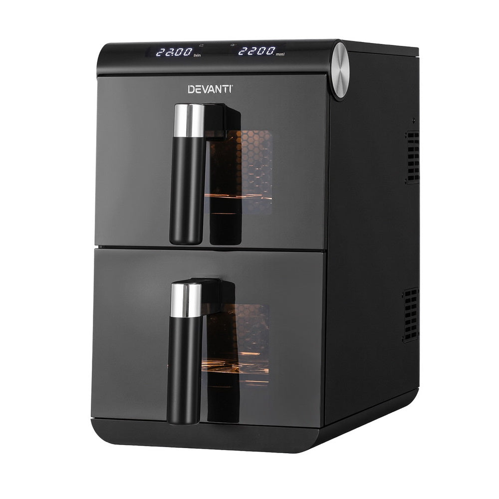 Devanti 11L Dual Zone Air Fryer Oven Black