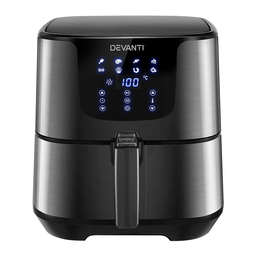 Devanti Air Fryer 7L with LCD Touch Controls Black