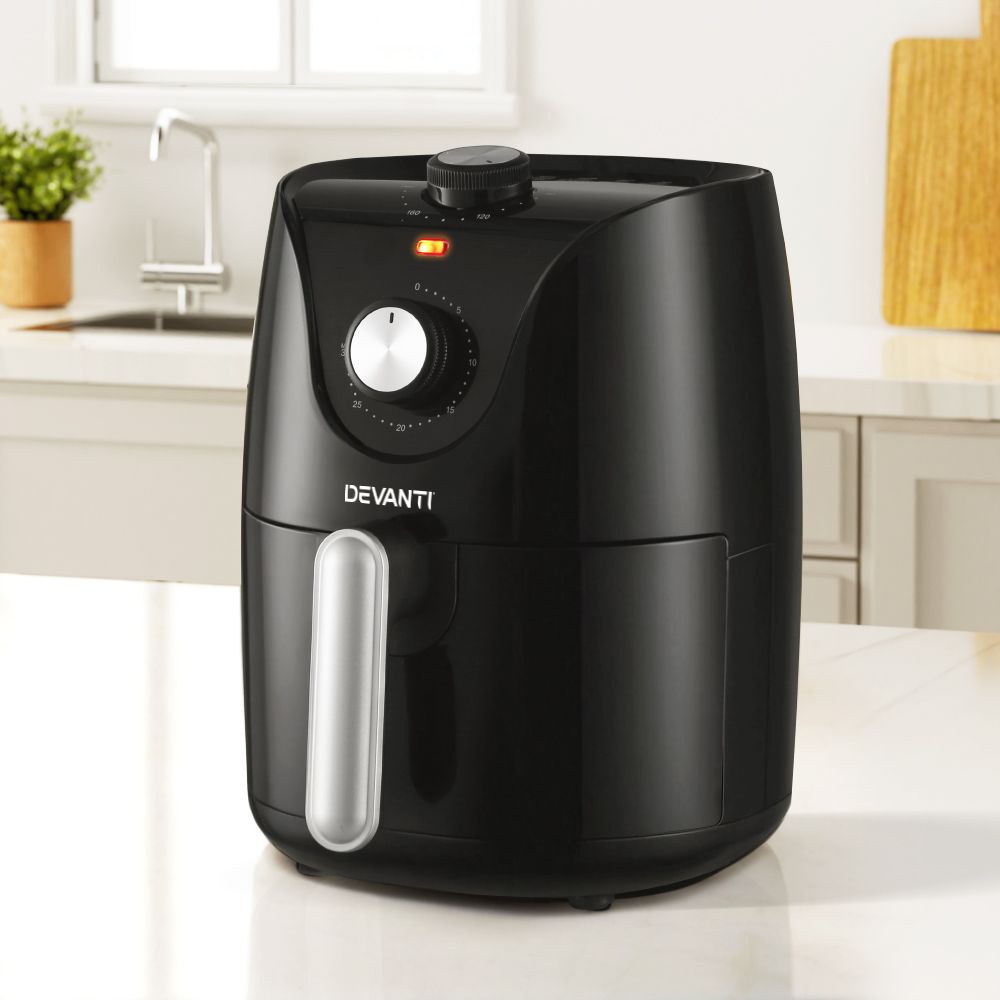 Devanti 2.5L Air Fryer with Knob Control, 1200W
