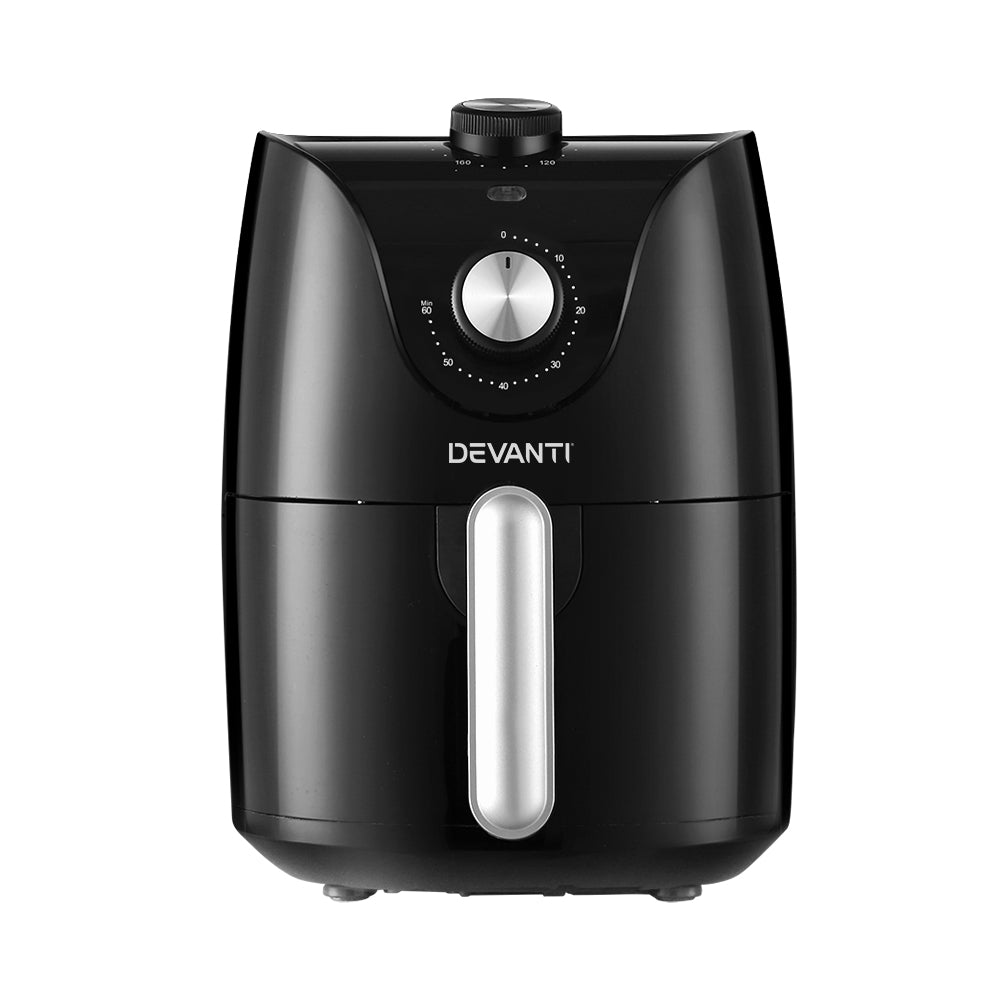 Devanti 2.5L Air Fryer Knob Control Black/Silver